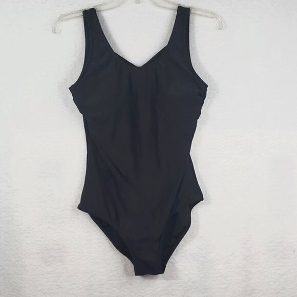 Crisscross Black One piece Swimsuit Size Medium - Picture 1 of 16